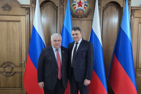 Делегация КПРФ во главе с Казбеком Тайсаевым в Луганской Народной Республике