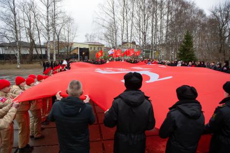 Архангельская область. Масштабная копия Знамени Победы в Северодвинске и Котласе