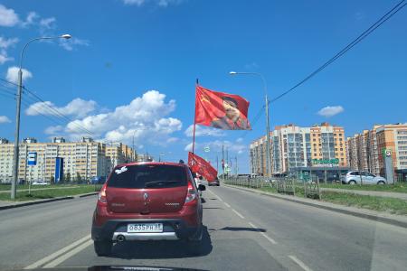 Главнокомандующий и маршалы Победы в строю Тамбовского коммунистического батальона!