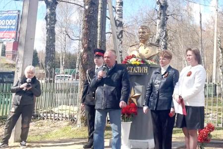 Олег Лебедев выступил на митинге, посвященном открытию памятника И.В. Сталину в Вологодской области