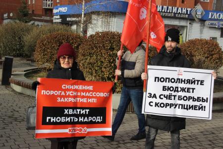 В Томске коммунисты провели пикет против повышения налогов