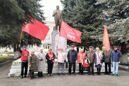 Тамбовская область. Коммунисты отметили 108-ю годовщину Великой Октябрьской социалистической революции