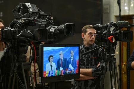 Пресс-подход в Госдуме депутатов Н.В. Коломейцева, А.Е. Глазковой, А.А. Ющенко 19 ноября 2025 года