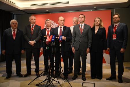 Пресс-подход руководства КПРФ в ходе Международного медиафорума "Правда против фашизма"