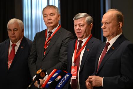 Пресс-подход руководства КПРФ в ходе Международного медиафорума "Правда против фашизма"