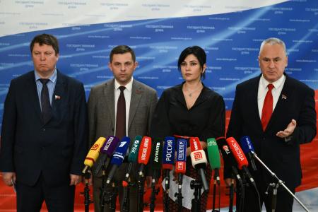М.Н. Прусакова, Е.И. Бессонов, О.А. Михайлов, М.Н. Матвеев выступили перед журналистами в Госдуме