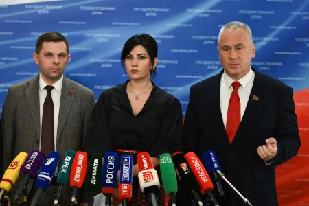 М.Н. Прусакова, Е.И. Бессонов, О.А. Михайлов, М.Н. Матвеев выступили перед журналистами в Госдуме