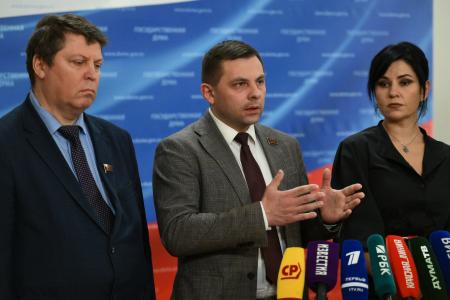 М.Н. Прусакова, Е.И. Бессонов, О.А. Михайлов, М.Н. Матвеев выступили перед журналистами в Госдуме