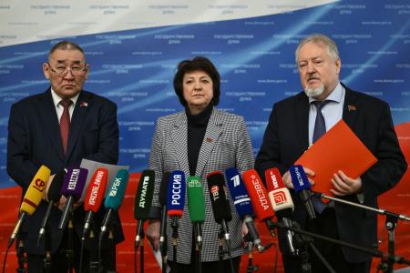 Выступление С.П. Обухова, А.Е. Глазковой, П.Р. Аммосова в Госдуме 28 января
