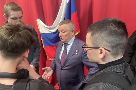 Тверская область. Олег Лебедев провел встречу студентов с Героями