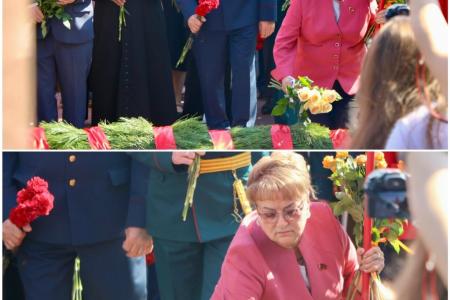 Ольга Алимова: «В саратовском парке Победы на Соколовой горе приняли участие в памятных мероприятиях, посвящённых годовщине Победы советского народа в Великой Отечественной войне над фашизмом»