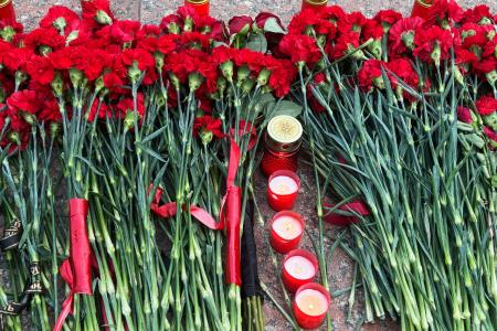 Москва. На Поклонной горе прошла комсомольская «Вахта памяти»