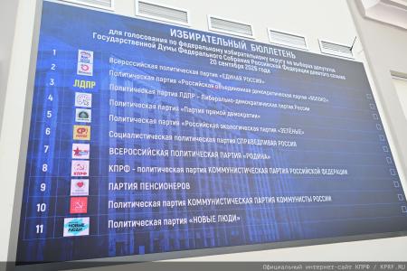 КПРФ получила №8 в избирательном бюллетене на выборах депутатов Государственной Думы