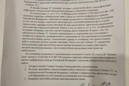 Амурская область. Наблюдатель КПРФ зафиксировал многочисленные нарушения на УИК №343 в Благовещенске